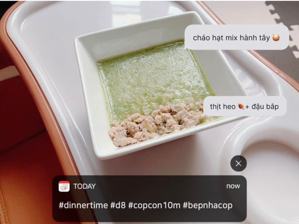 Cháo thịt heo đậu bắp hành tây 🧅