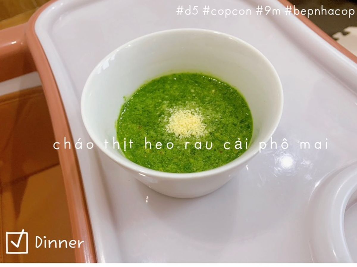 Cháo thịt heo rau cải 🥬 phô mai
