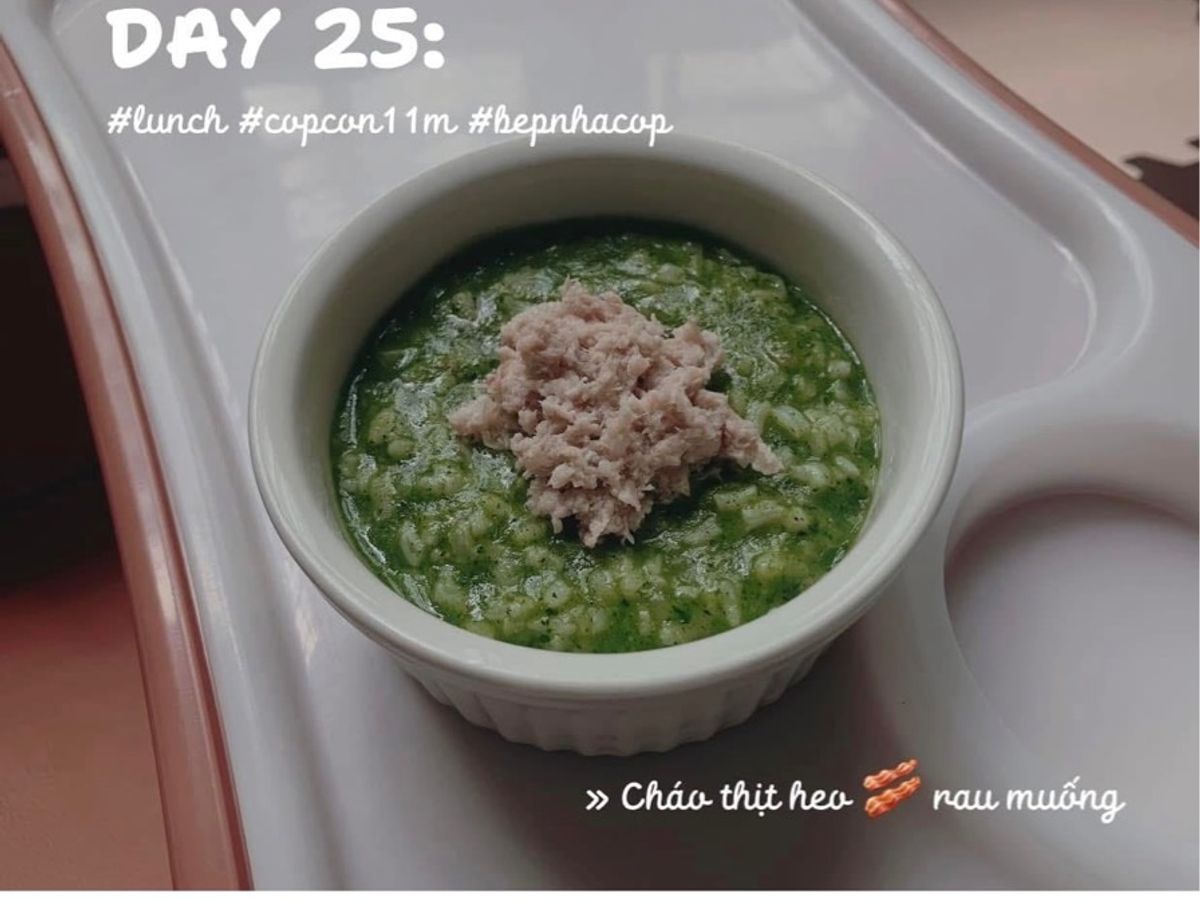 Cháo thịt heo 🐷 rau muống