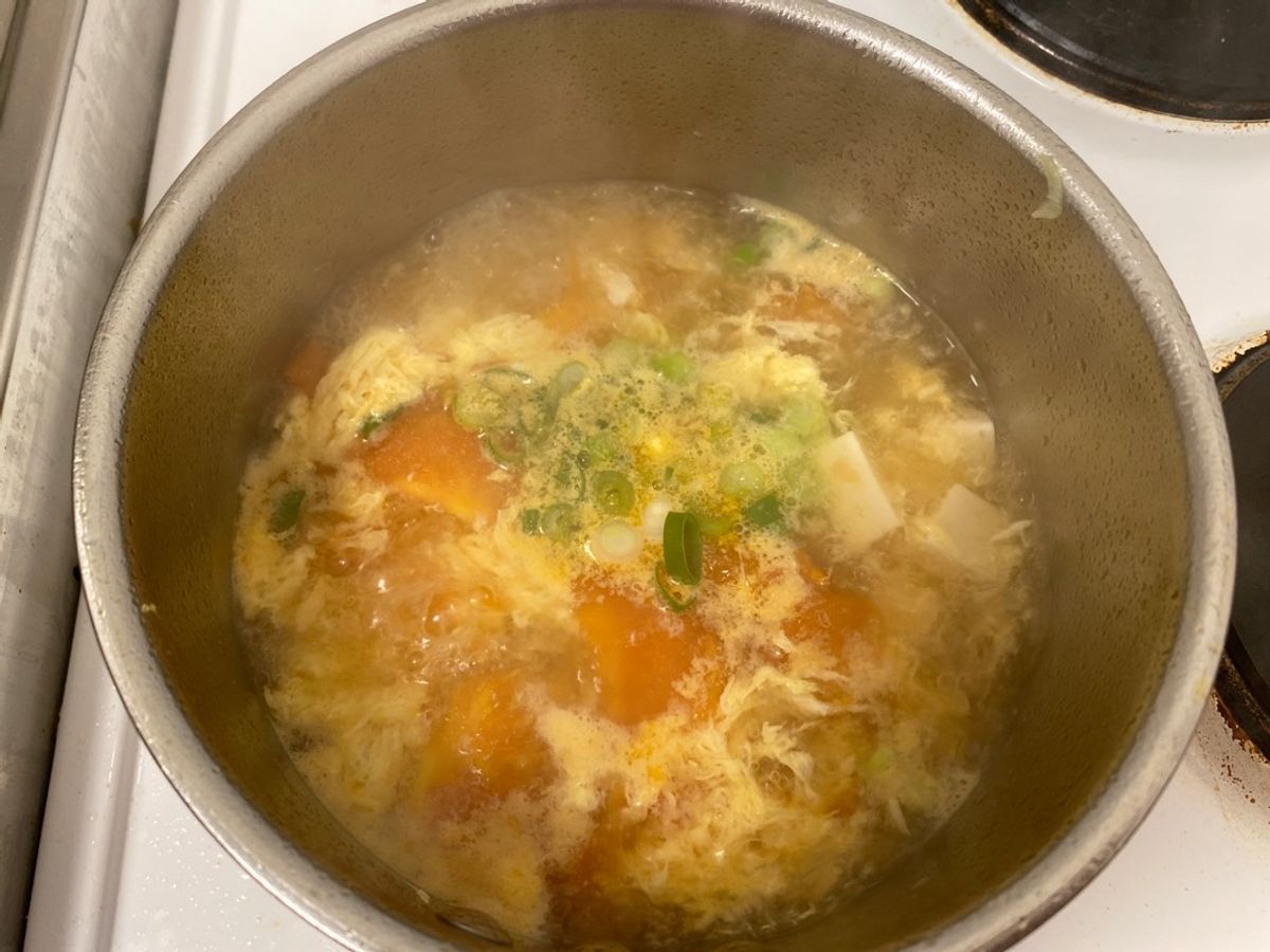 Canh trứng đậu hũ cà chua