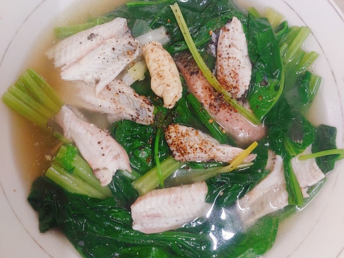 Canh cải bó xôi cá rô đồng
