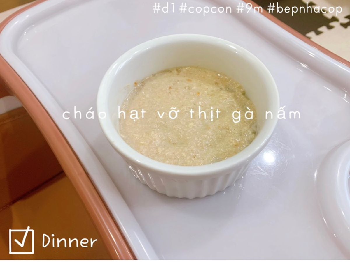 Cháo hạt vỡ thịt gà 🍗 nấm đùi gà