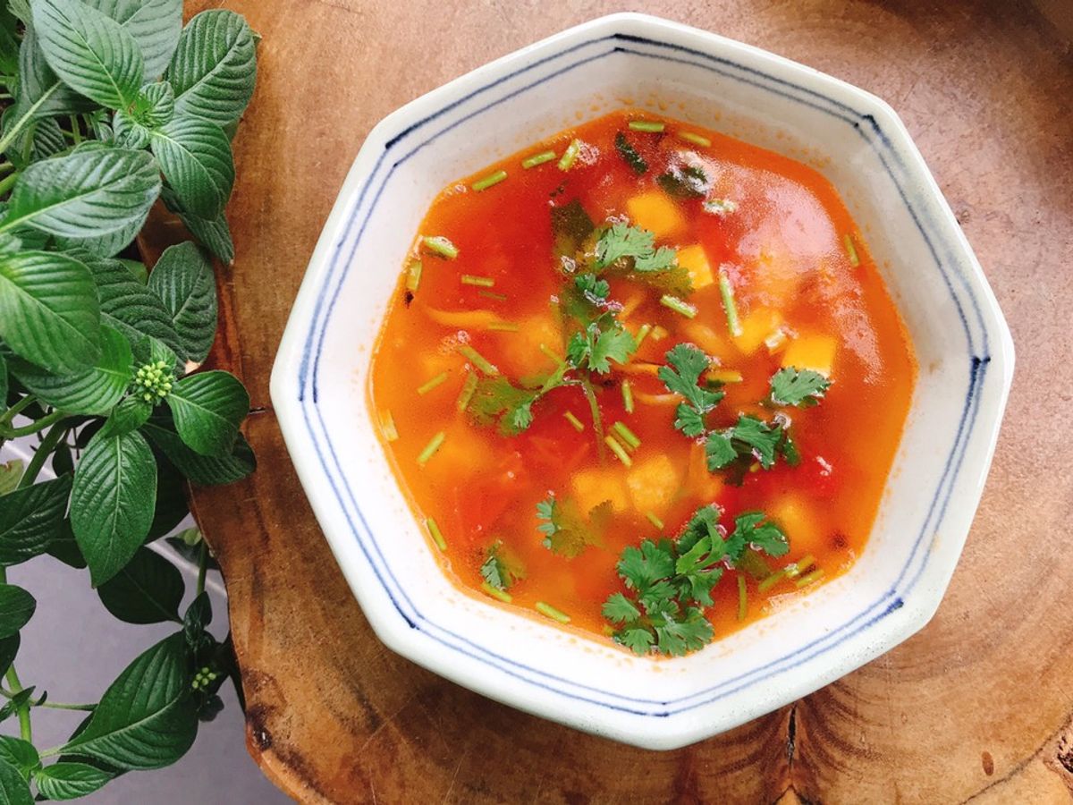 Canh chua đậu phụ dấm bỗng