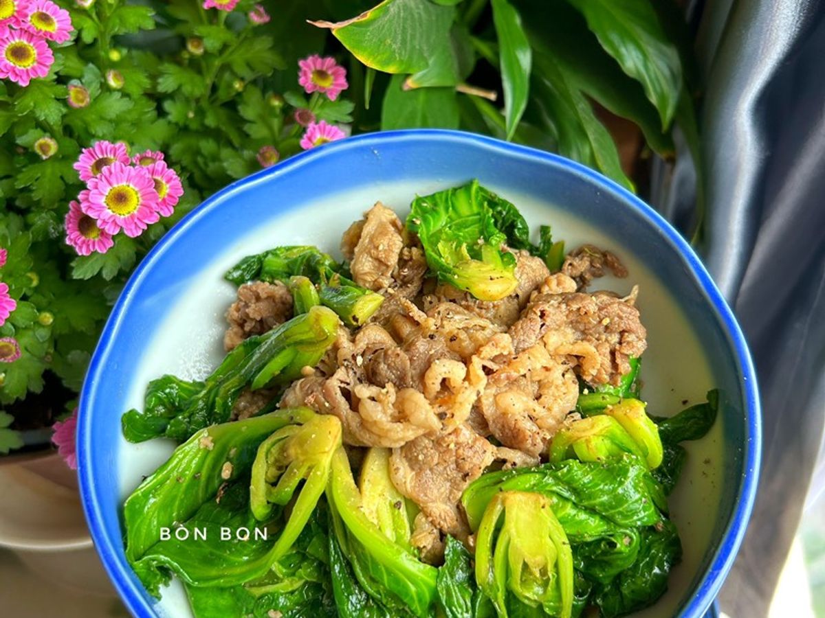 Mầm Bắp Cải Xào Thịt Bò