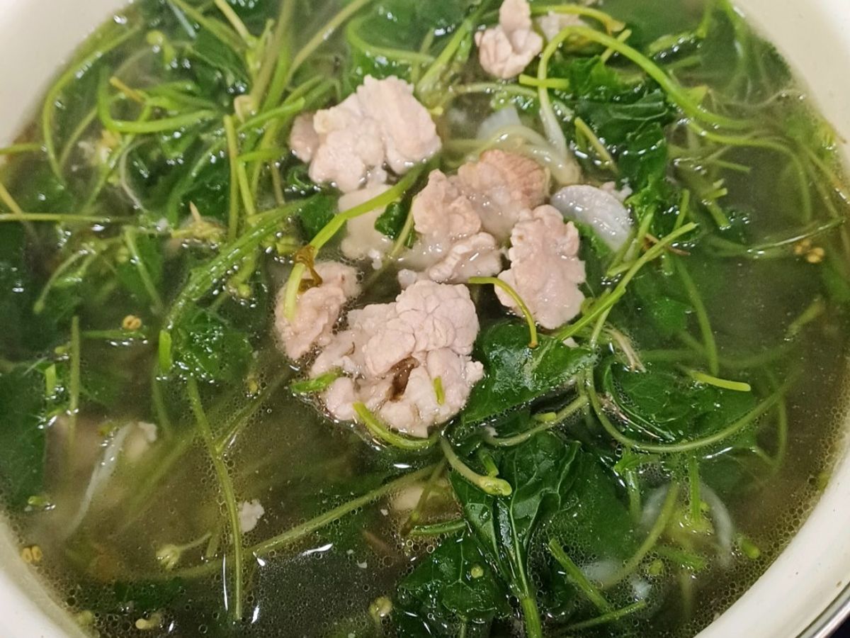 Rau má nấu thịt