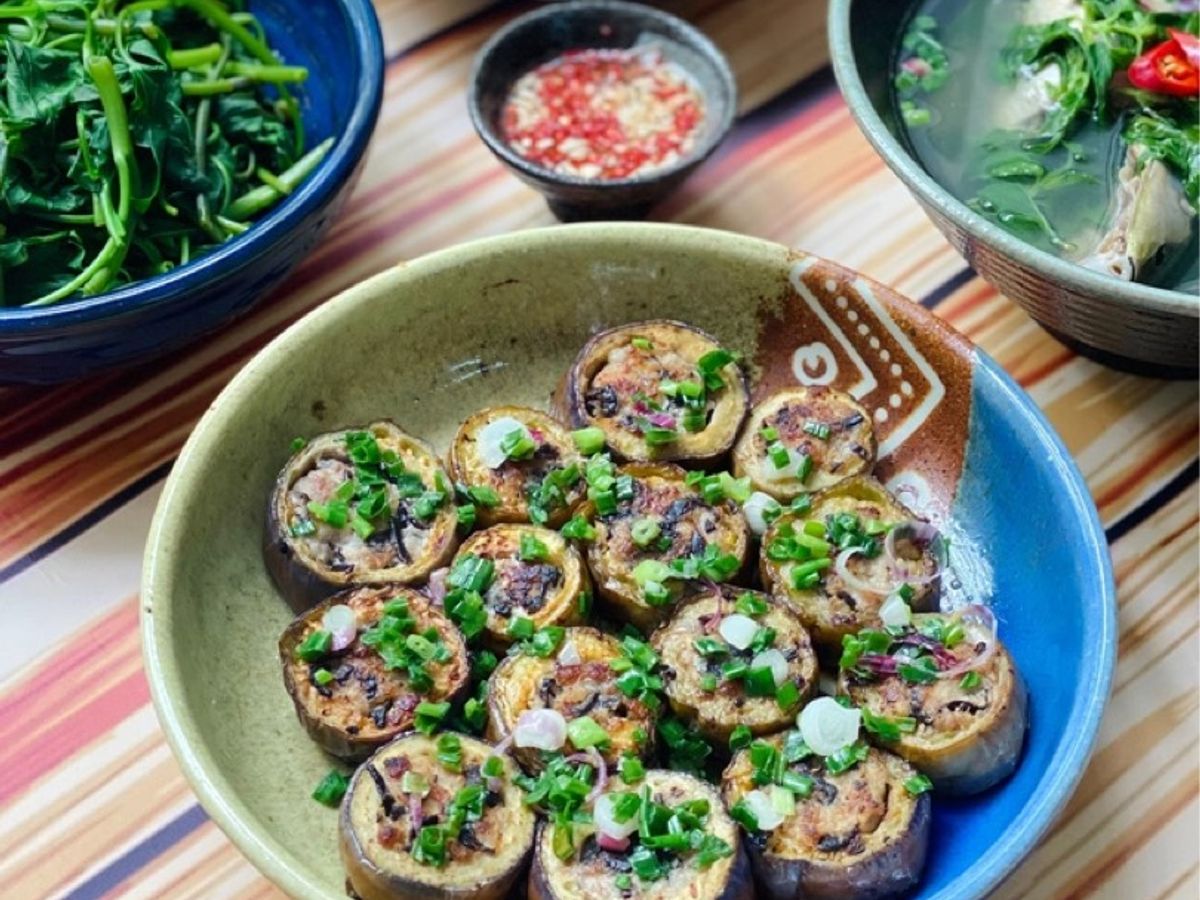 Cà Tím Nhồi Thịt Áp Chảo