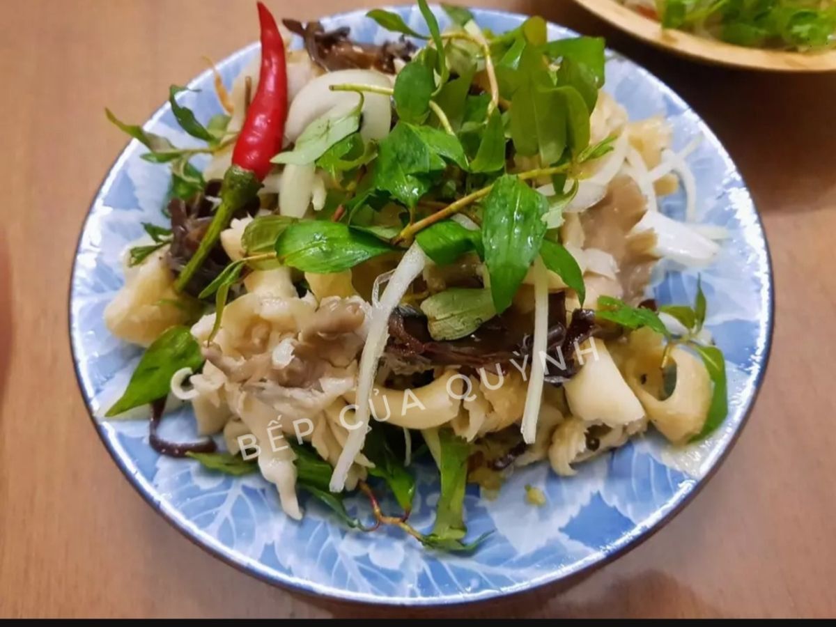 Mì căn trộn nấm tươi