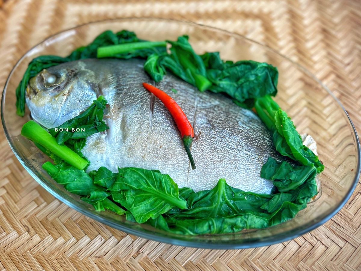 Cá Chim Hấp Cải Rổ