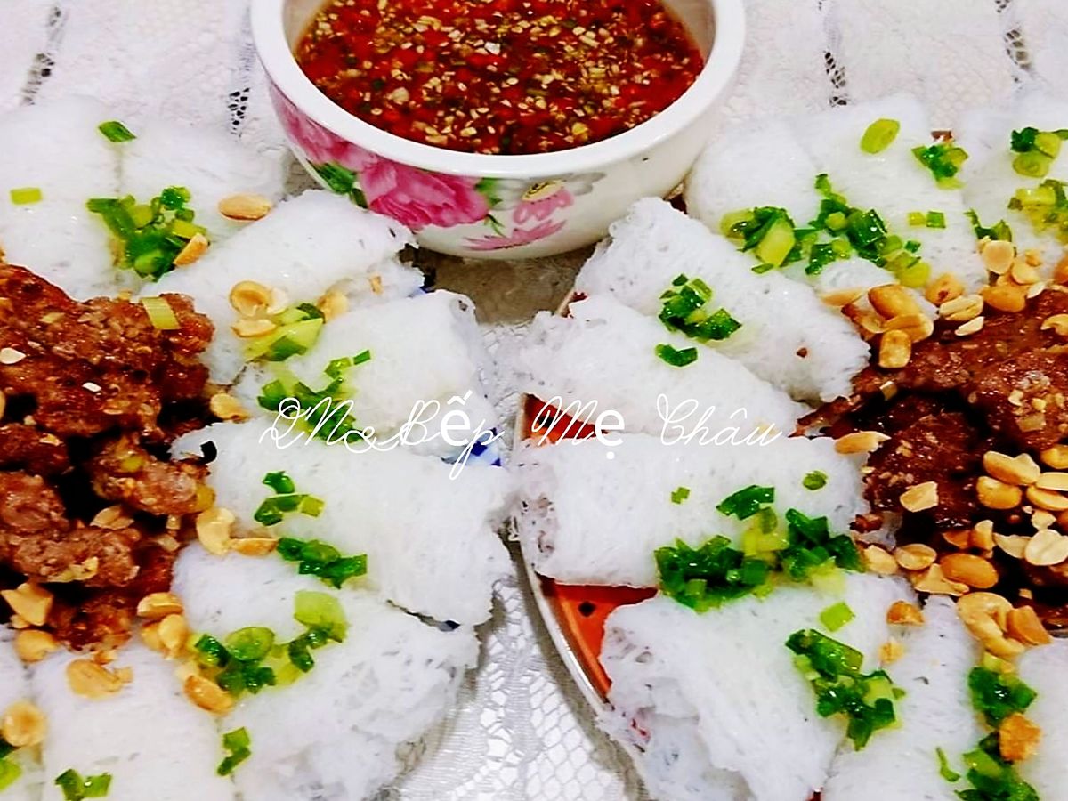 Bánh hỏi - bò nướng