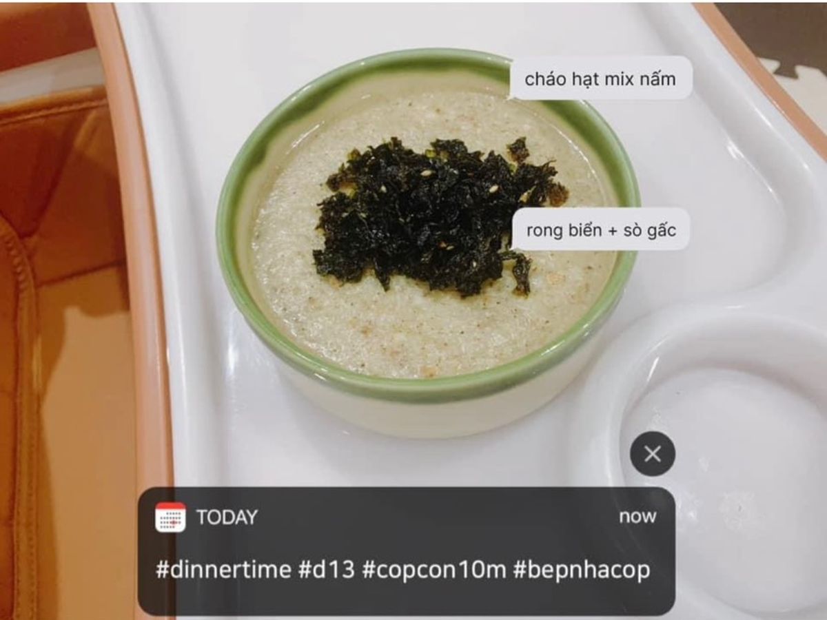 Cháo sò gấc nấm 🍄🟫 rong biển