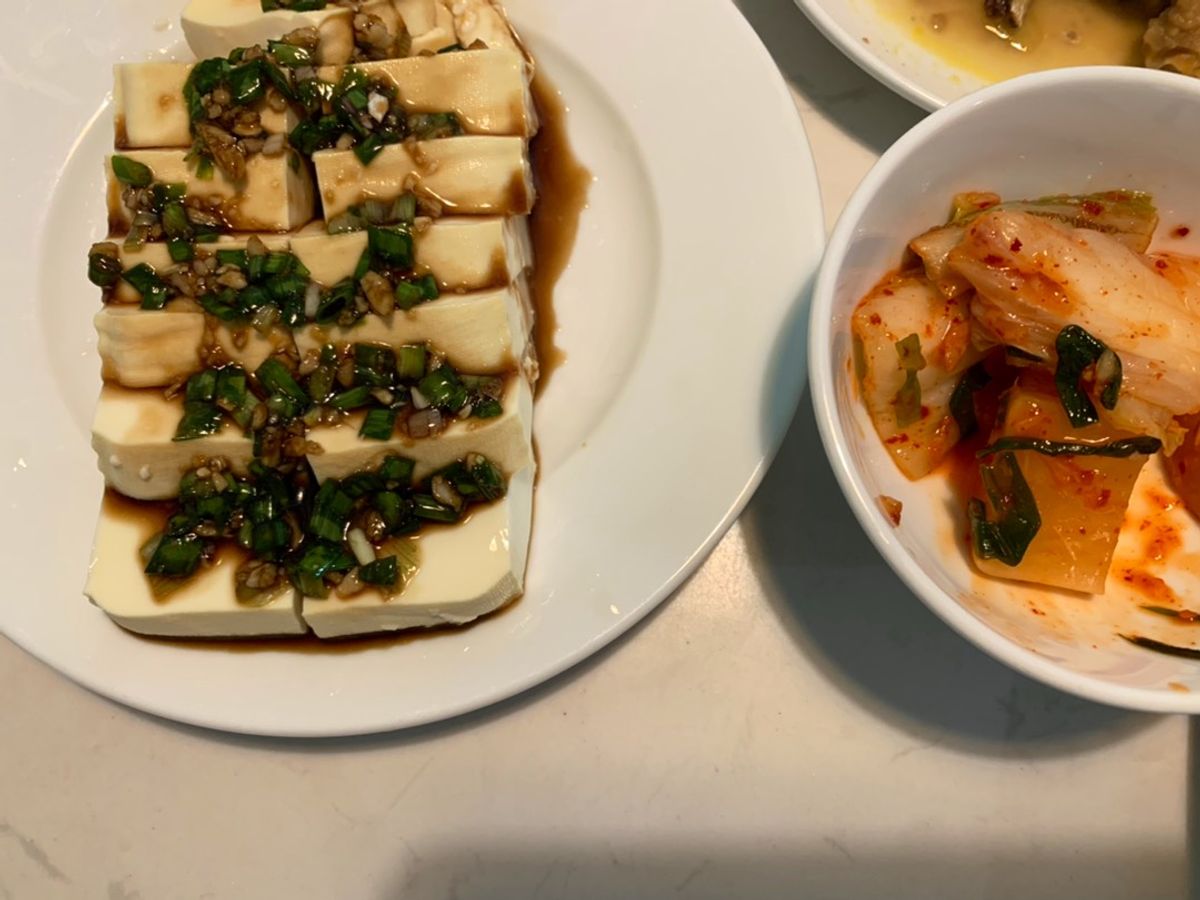 Đậu hũ mềm sốt hành
