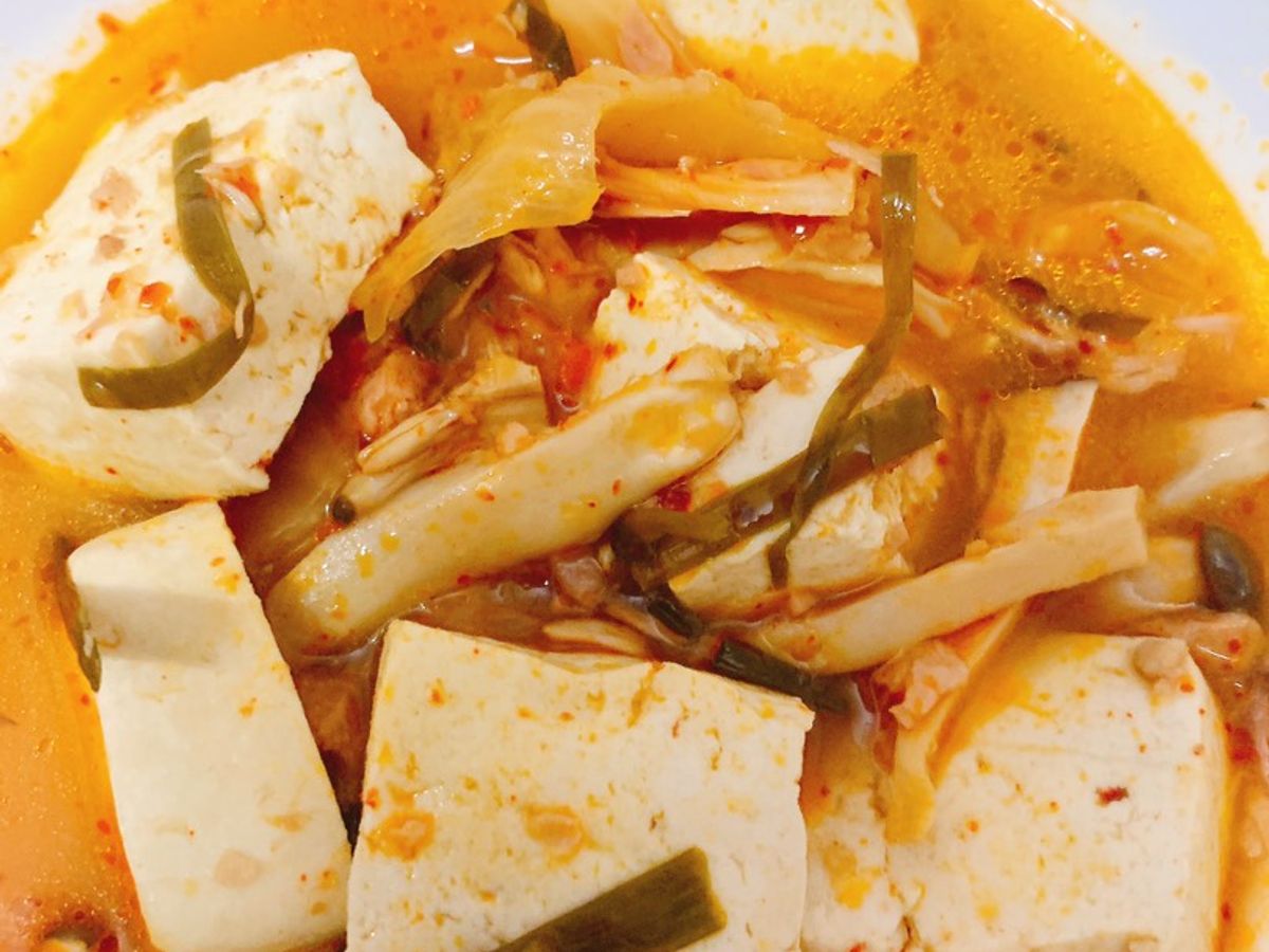 Canh kim chi cá ngừ