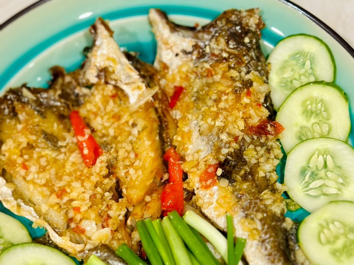Khô cá đù chiên giấm gừng 🧄🌶️