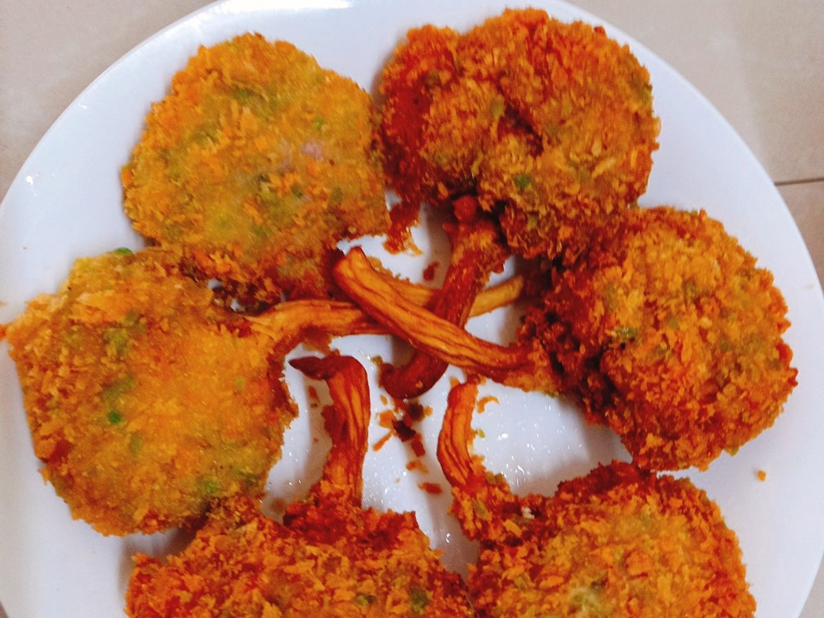 Nấm bào ngư nhồi thịt chiên xù
