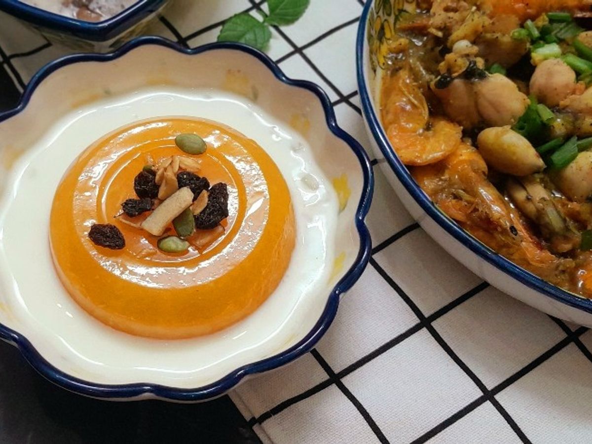 Sữa chua granola và rau câu cam