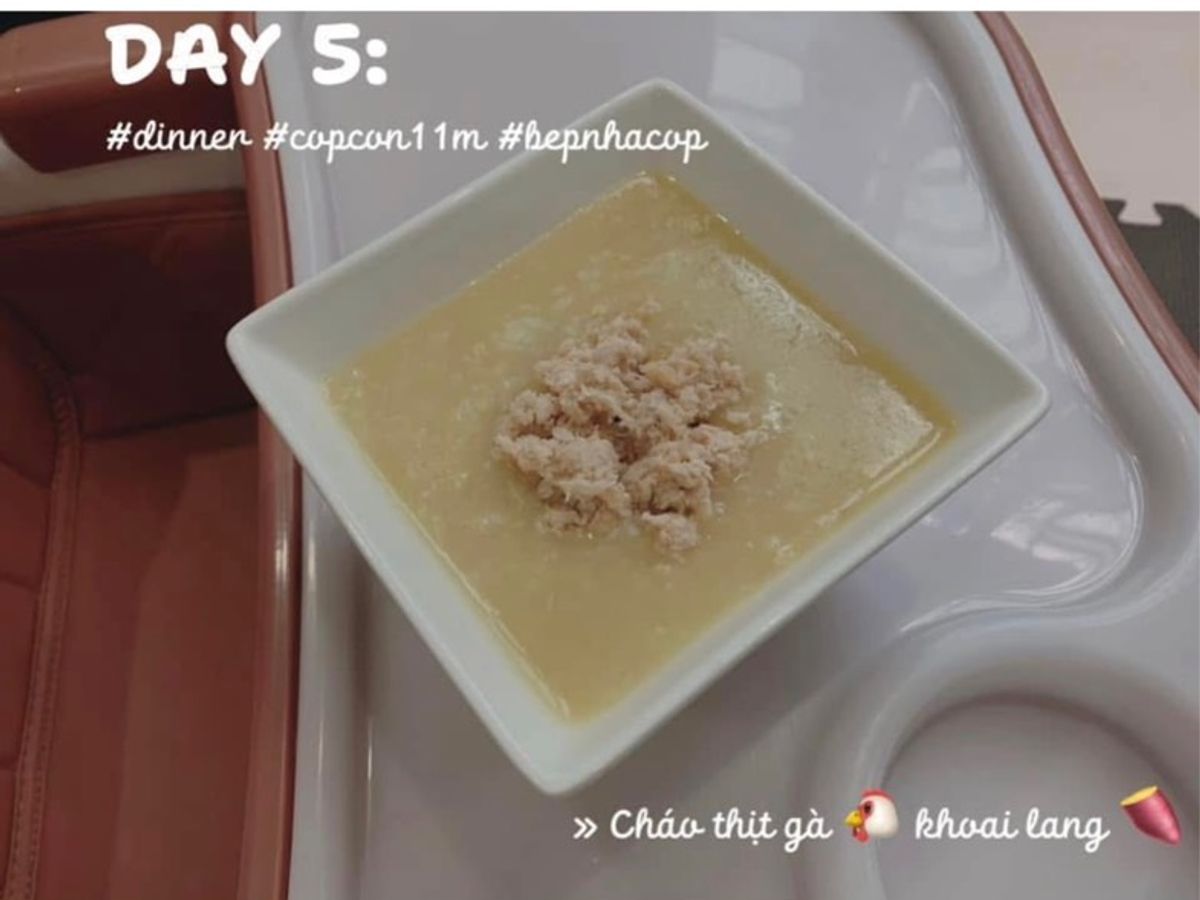 Cháo thịt gà khoai lang 🍠