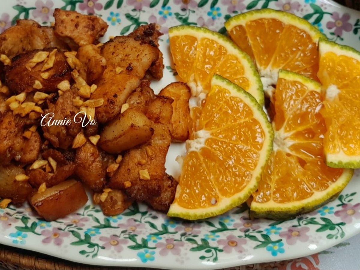 Thịt heo nướng cam