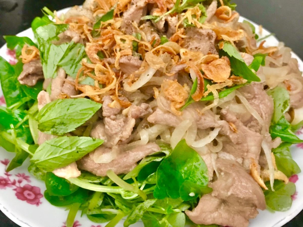Thịt Nai trộn rau càng cua
