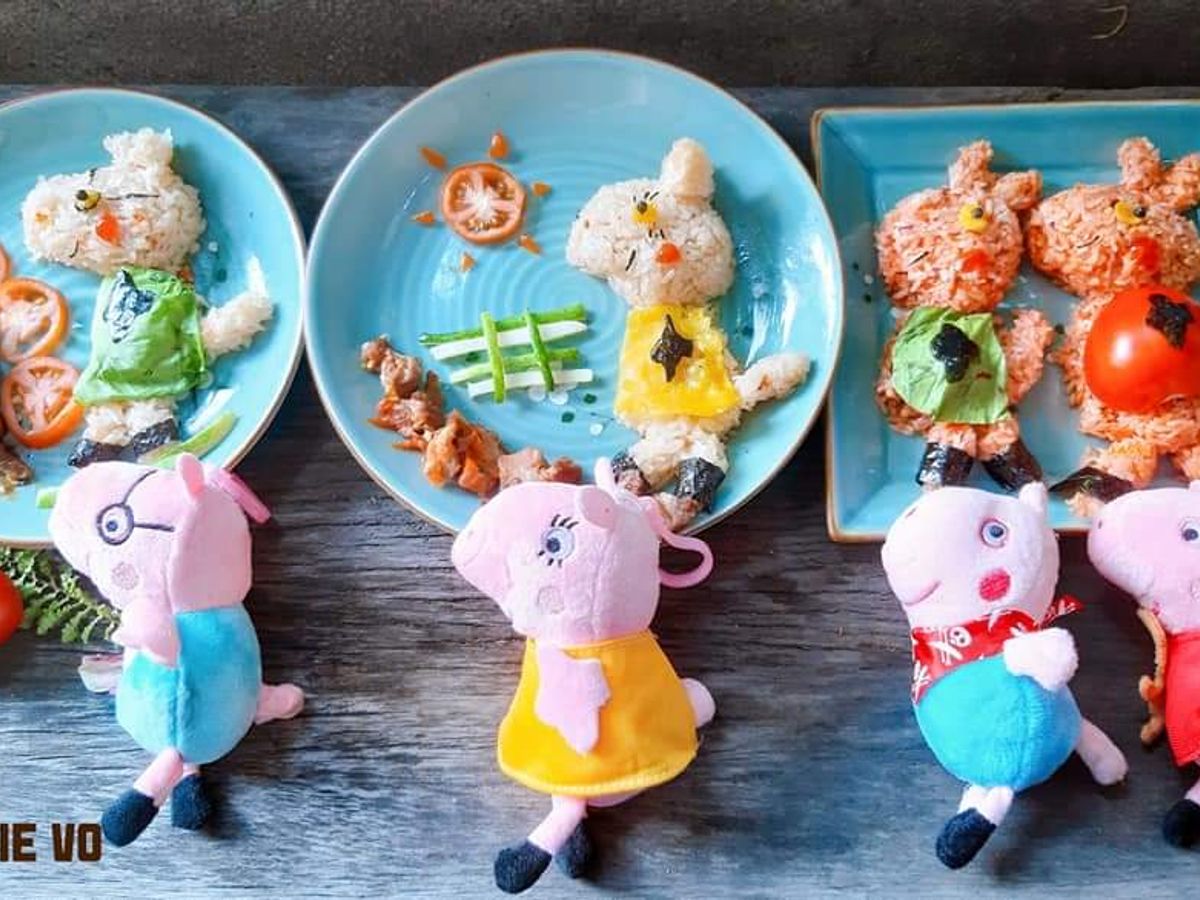 Cơm bento: Gia đình heo Peppa Pig