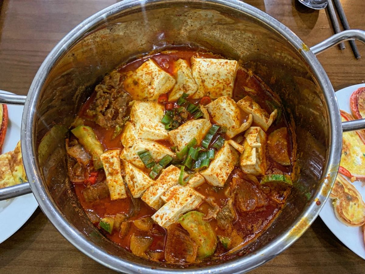우삼겹 된장찌개 - Canh đậu tương thịt bò