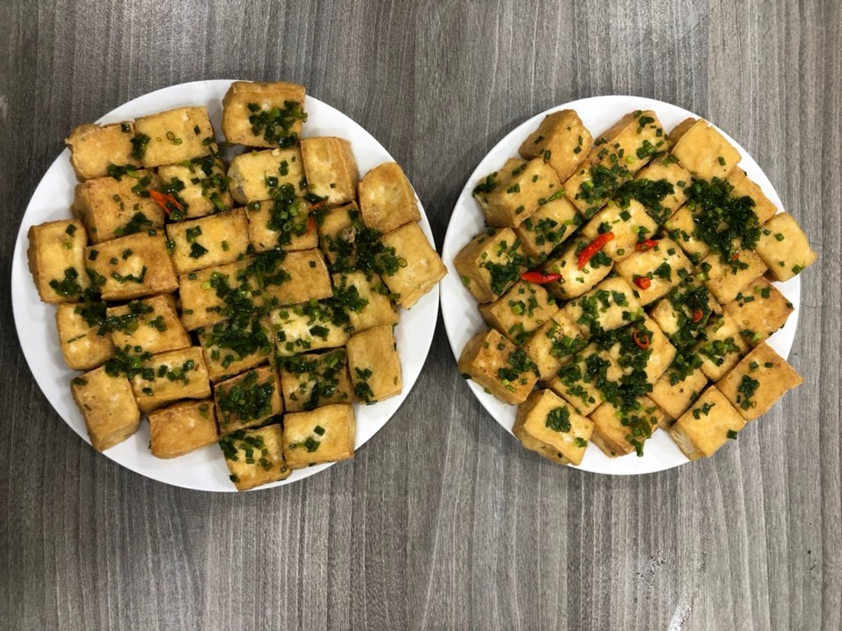 Đậu phụ tẩm mắm hành
