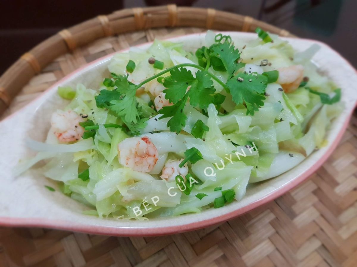 Bắp cải xào tôm