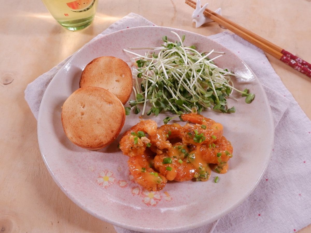 Tôm sốt mayonaise cay