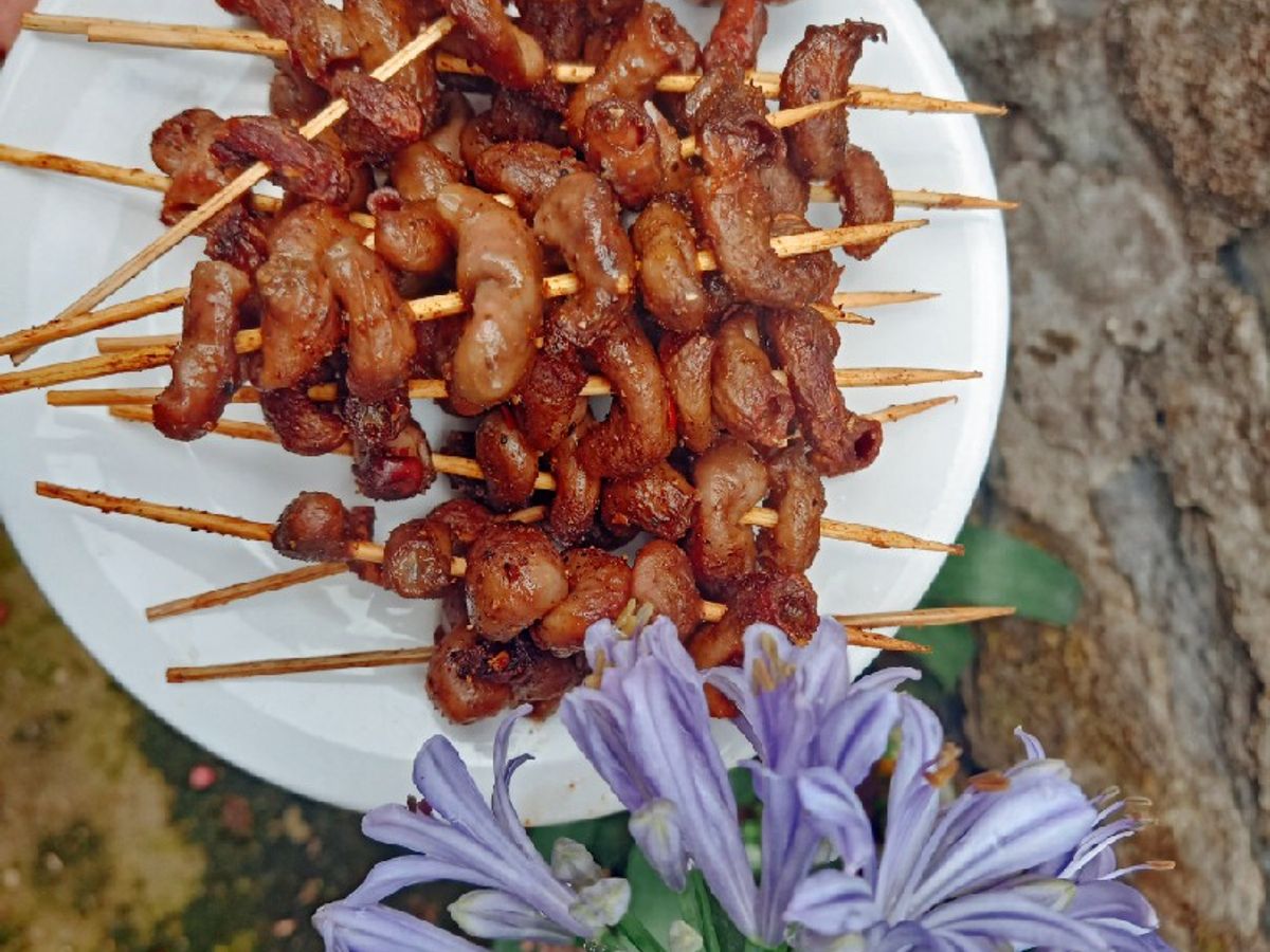 Lòng cá basa nướng sate bằng nckd