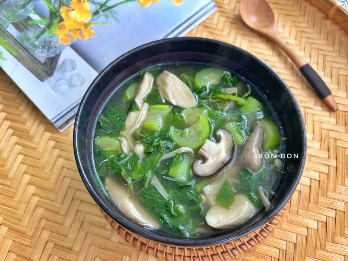 Canh Rau Đay Mướp Nấm Chay