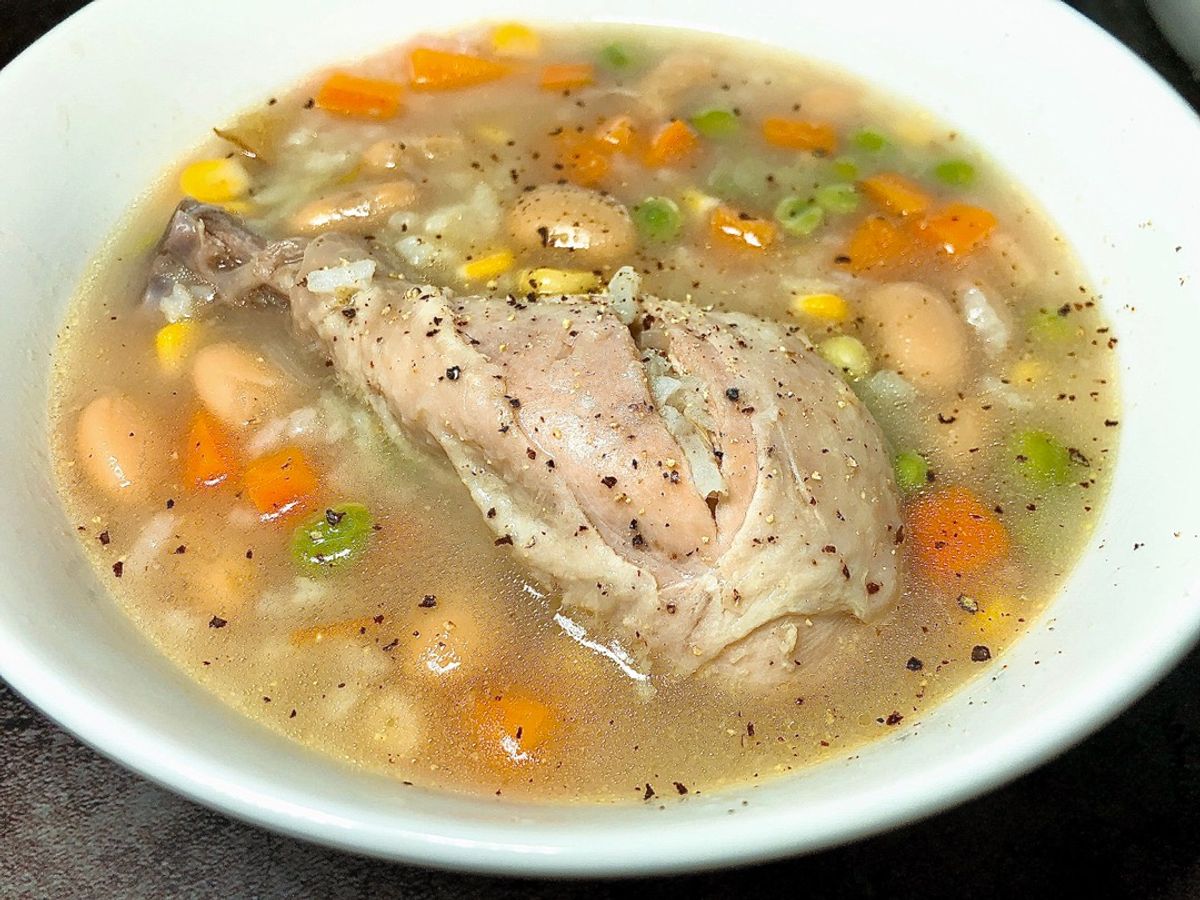 Cháo Gà Hầm Đậu và Rau Củ/ Chicken Risotto Slow Cooked with Beans