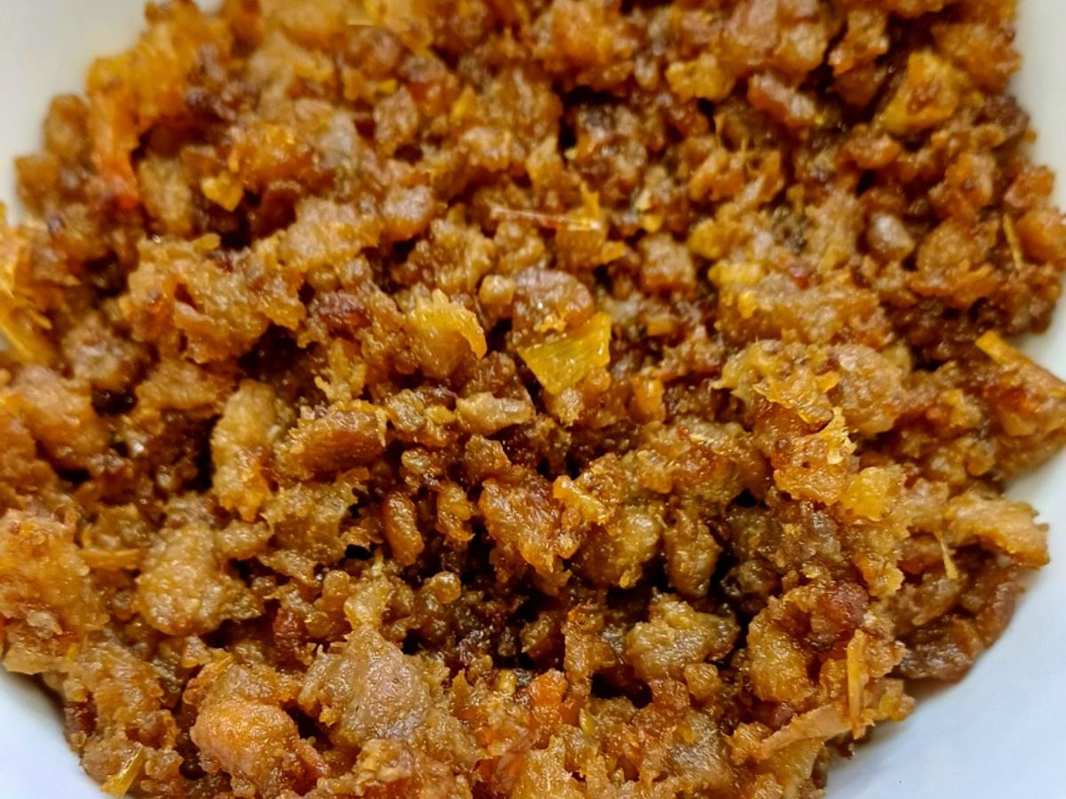 Mắm tép rang tôm khô, thịt