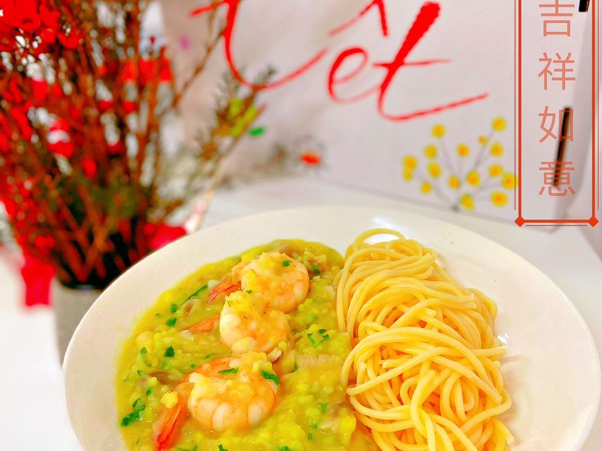 Spaghetti (mì ý) sốt nấm tôm khoai tây