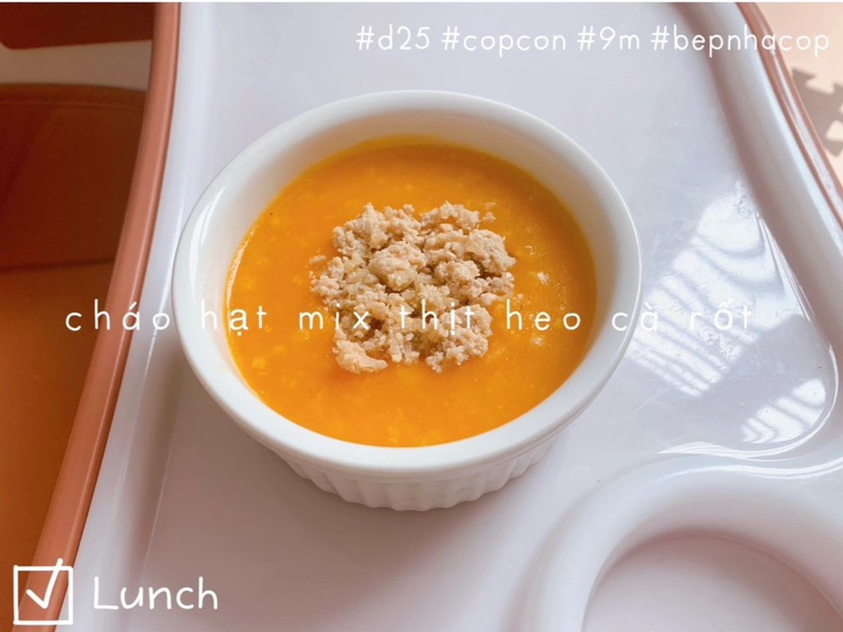 Cháo thịt heo cà rốt 🥕