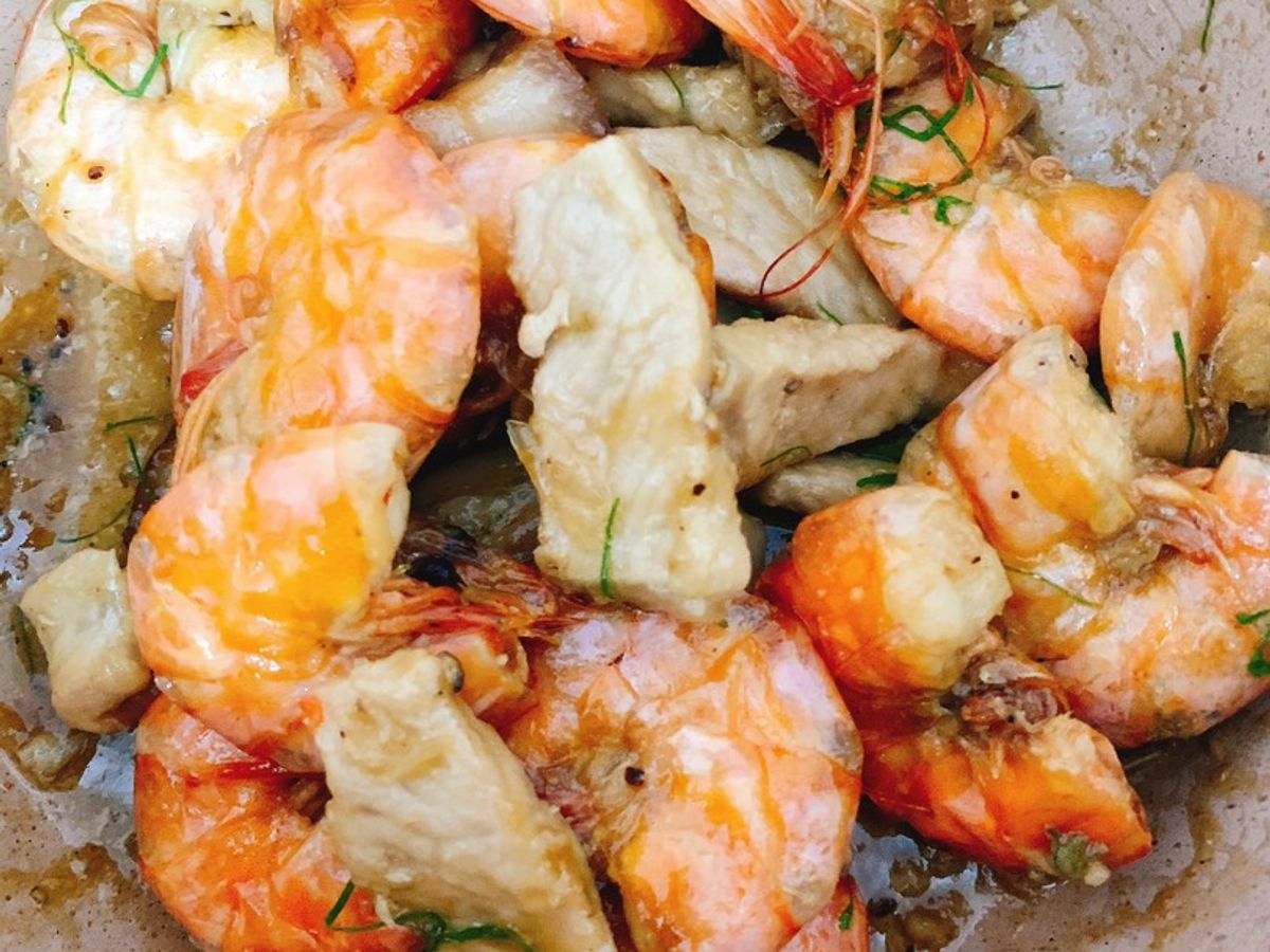 Tôm rim thịt/ món mặn