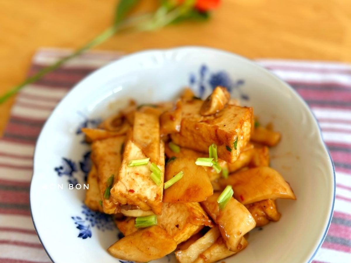 Nấm Đùi Gà Và Đậu Hũ Kho Me (Món Chay) 🌿