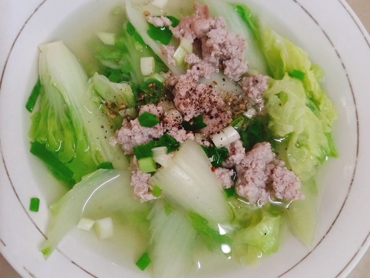 Canh cải dún thịt băm