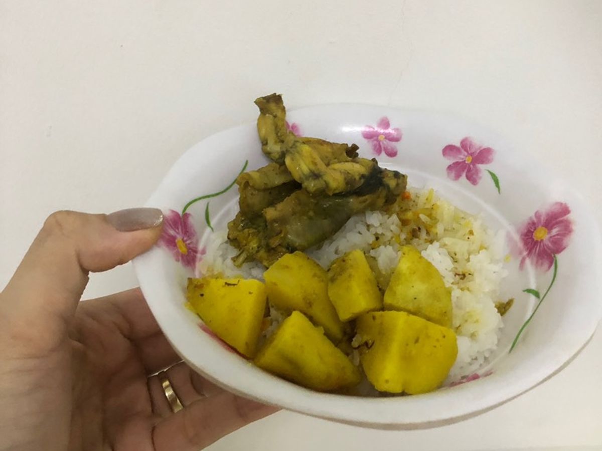 Cà ri ếch cho bé