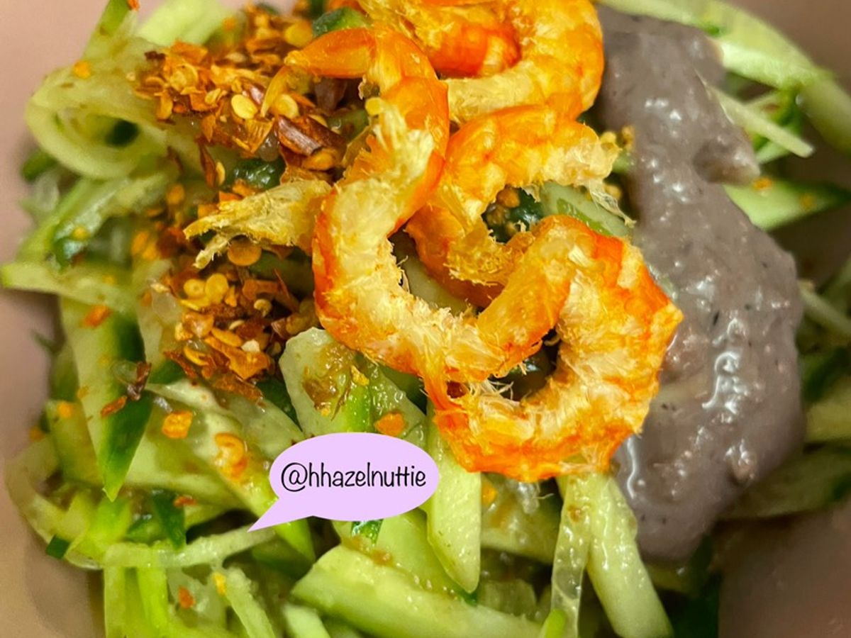 Gỏi dưa leo tôm khô + mắm tôm