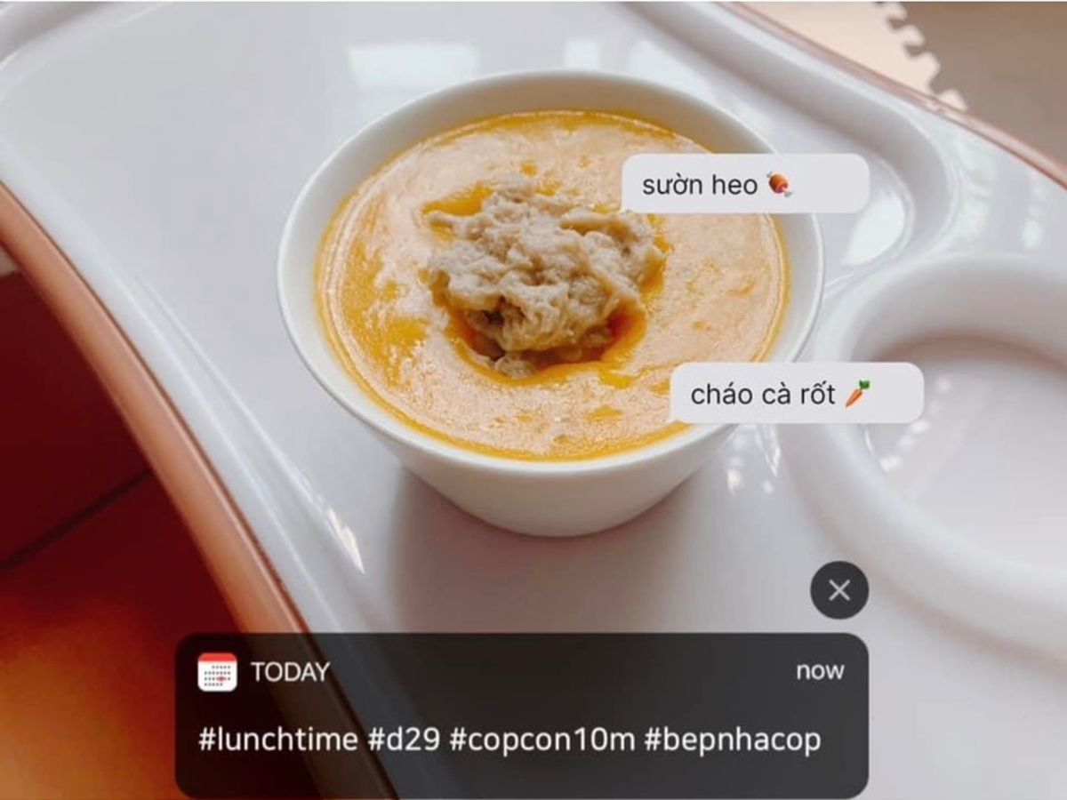Cháo sườn heo 🍖 cà rốt 🥕