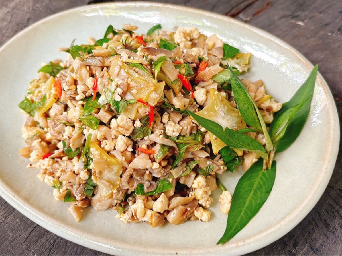 Nấm đậu xào khế xanh