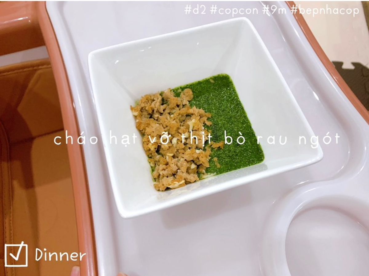 Cháo hạt vỡ thịt bò 🥩 rau ngót