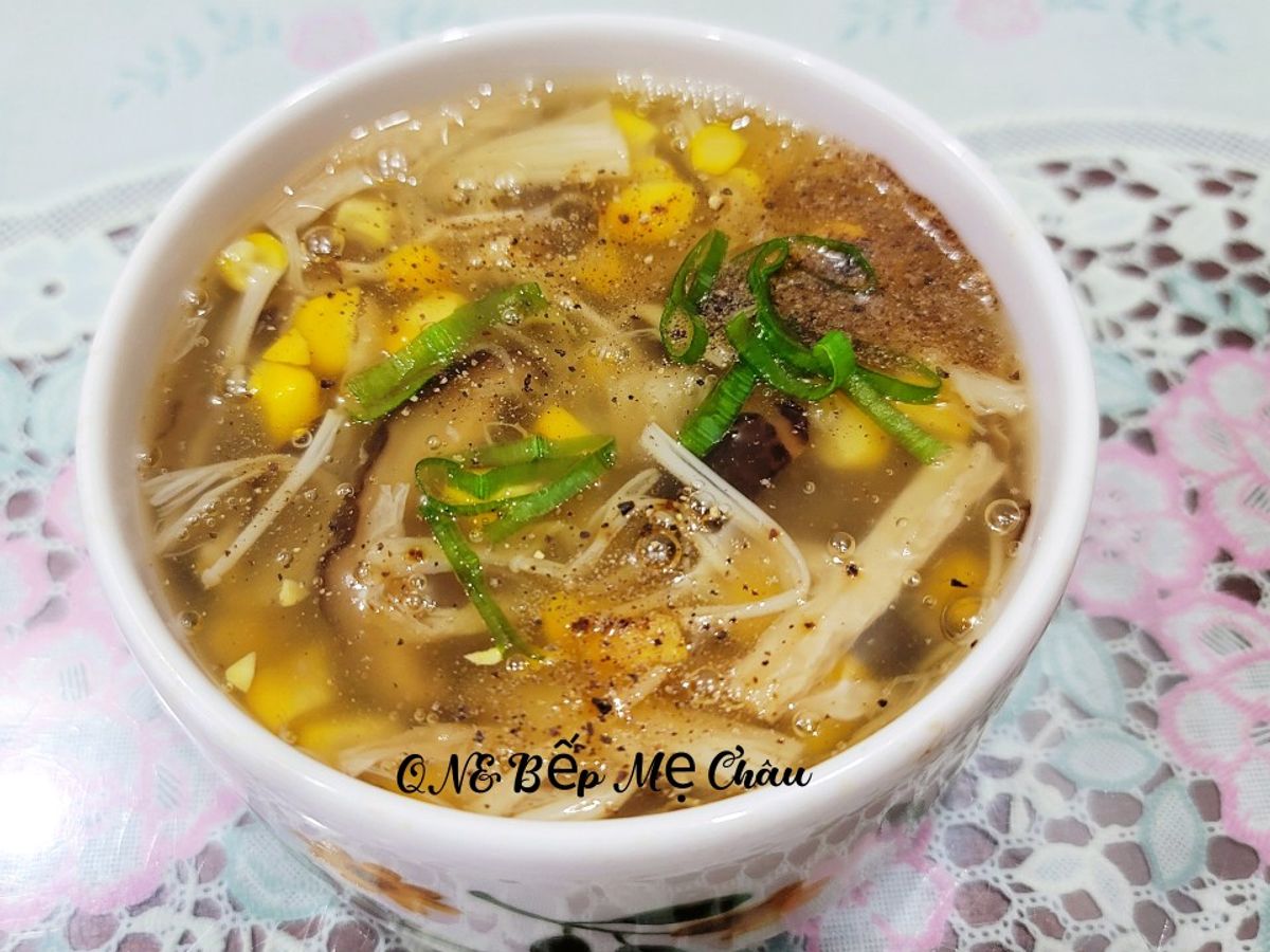 Soup bắp nấm chay