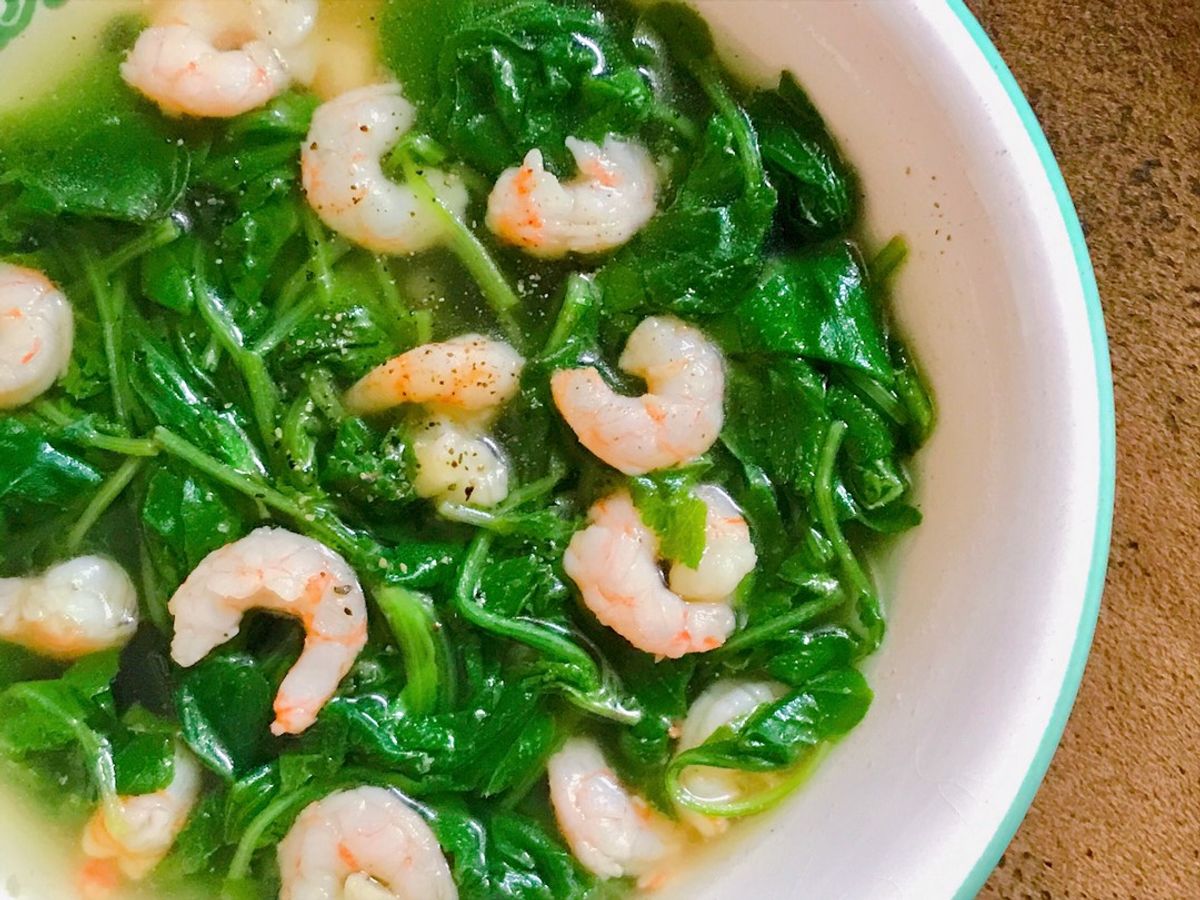 Canh Cải Non Nấu Tôm