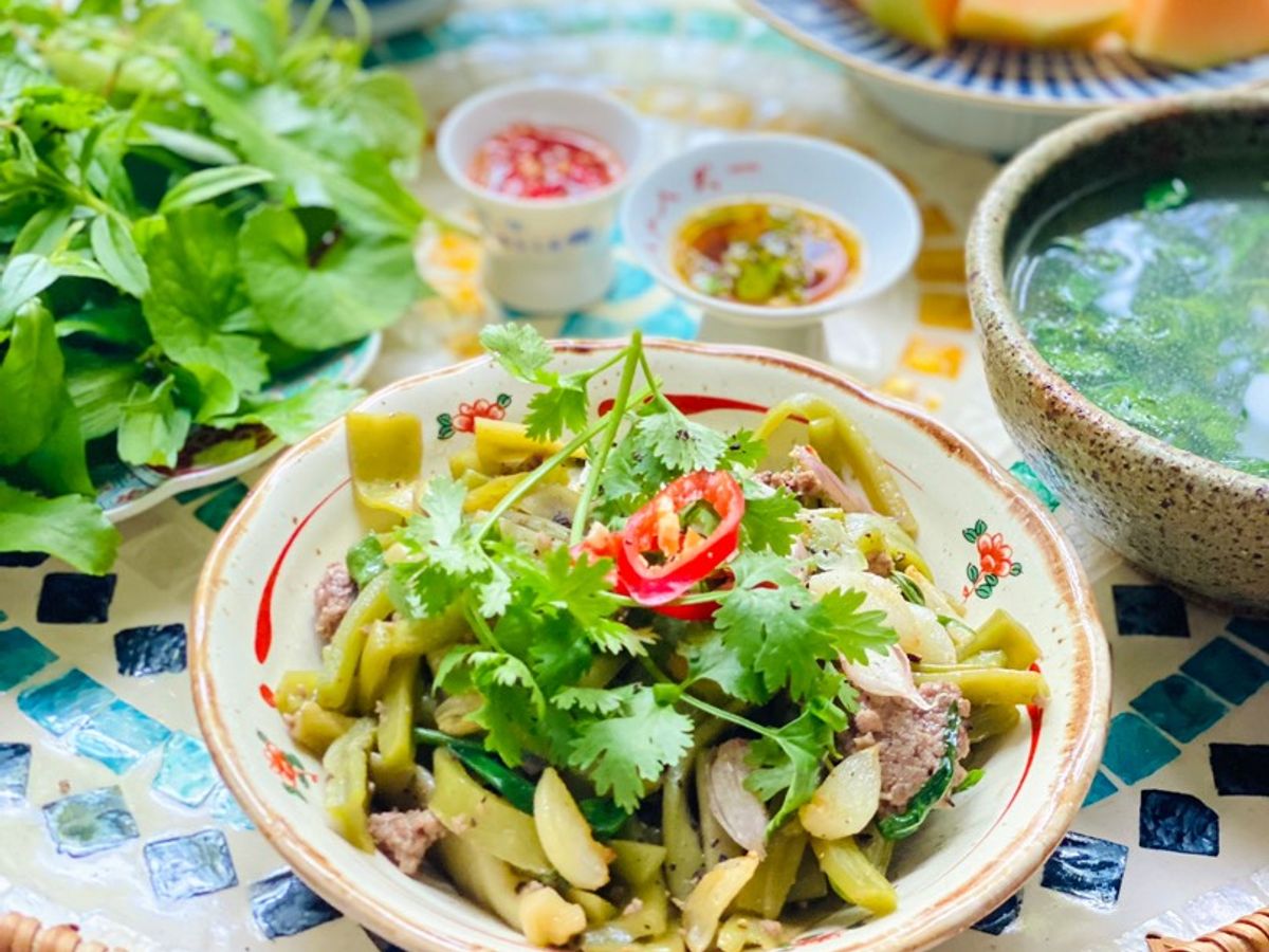 Rau Tiến Vua Xào Thịt Bò Bằm