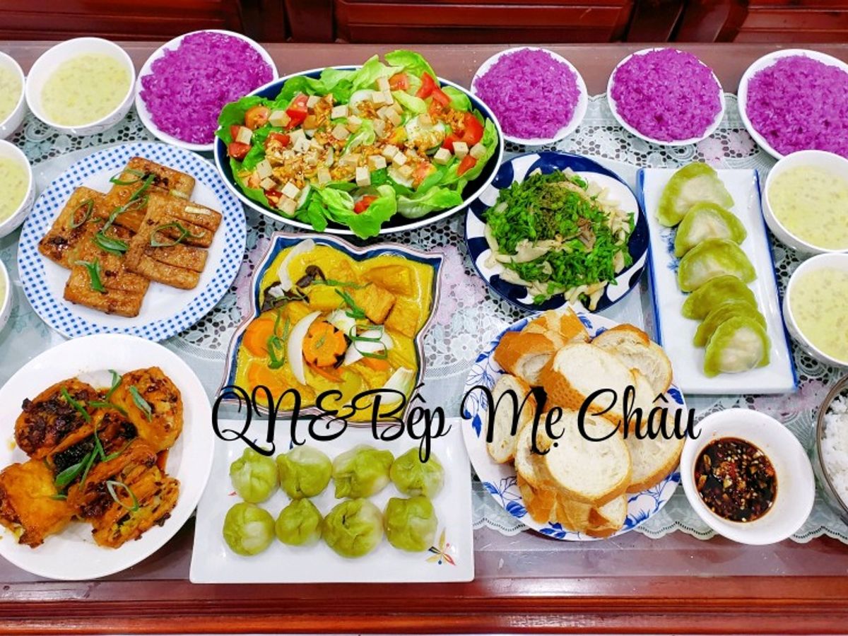 Mâm cơm chay cúng rằm tháng 7(Lễ Vu Lan)