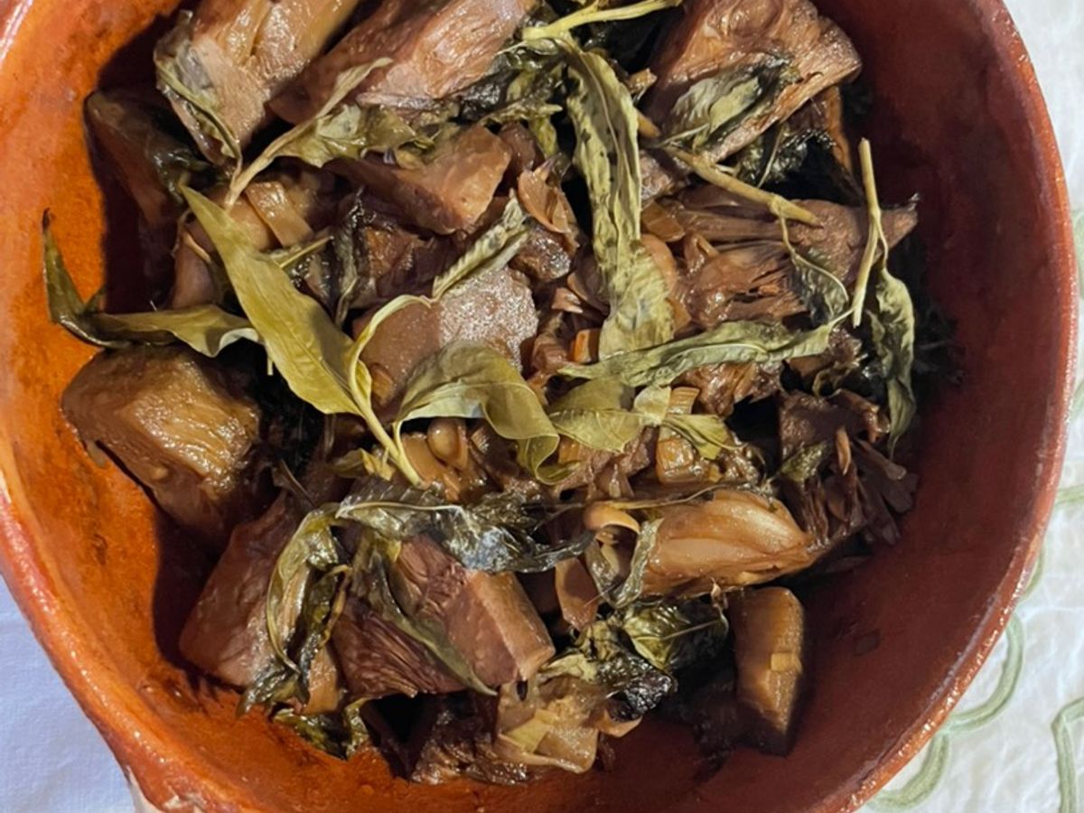 Mít kho tộ rau răm chay