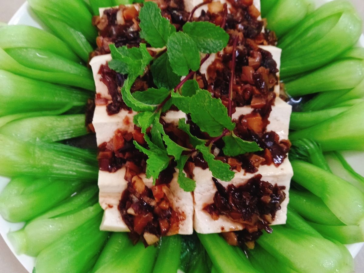 Tàu hủ non sauce nấm