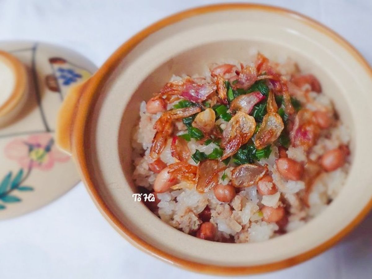 XÔI đậu phộng - thịt băm