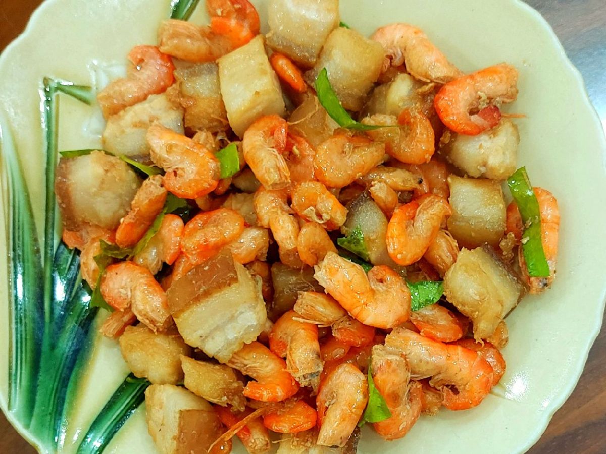 Tôm đồng rang thịt