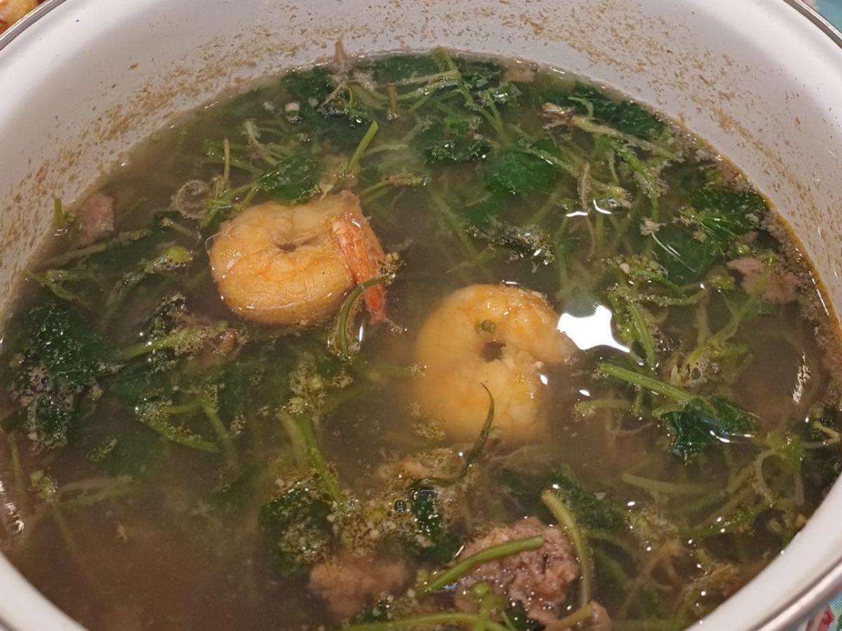 Rau má nấu tôm